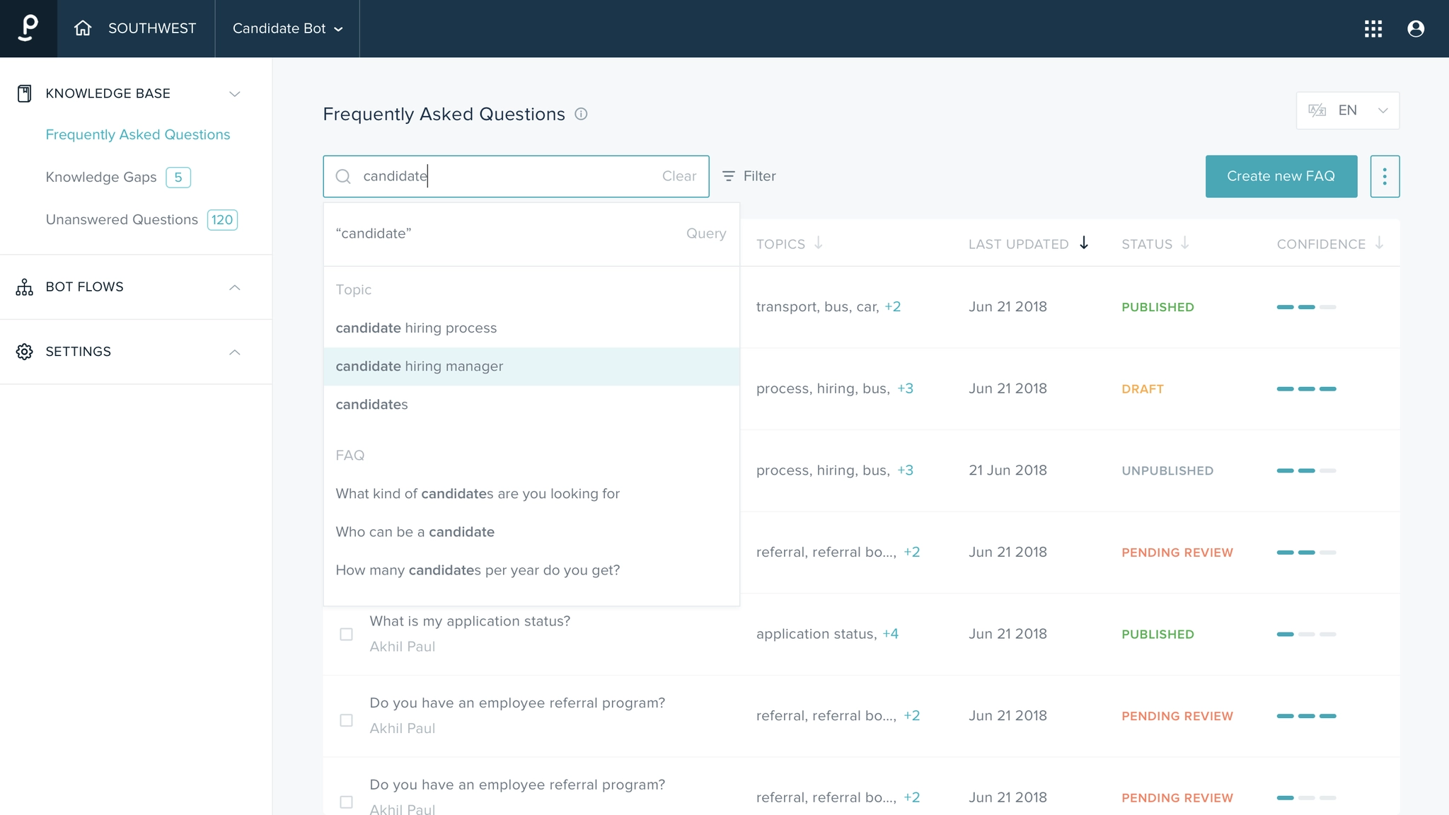 Search behaviour